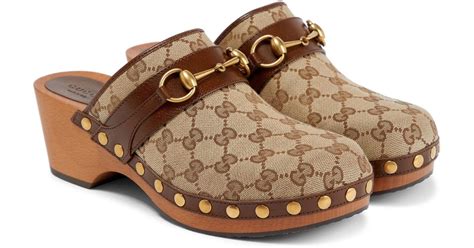 brown gucci clogs